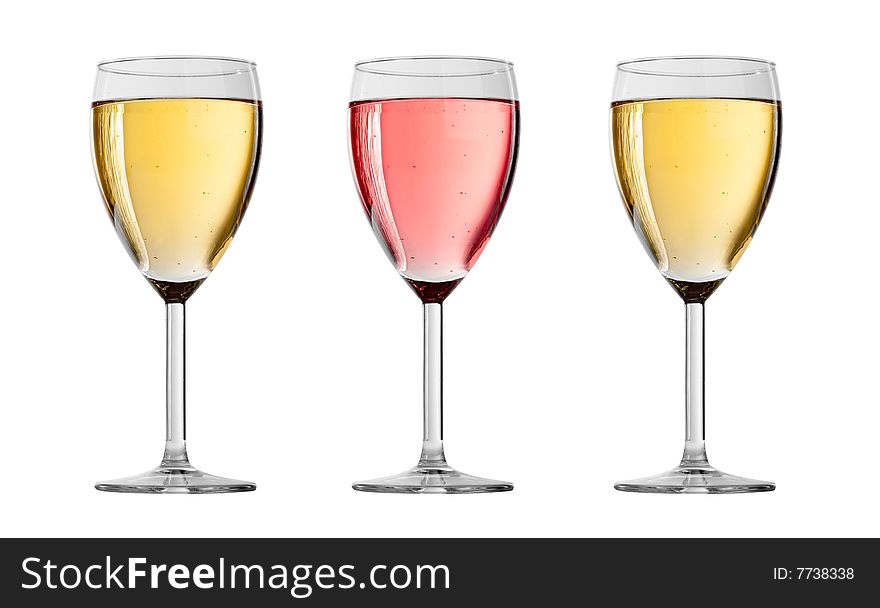 Glasses with sparkling wine