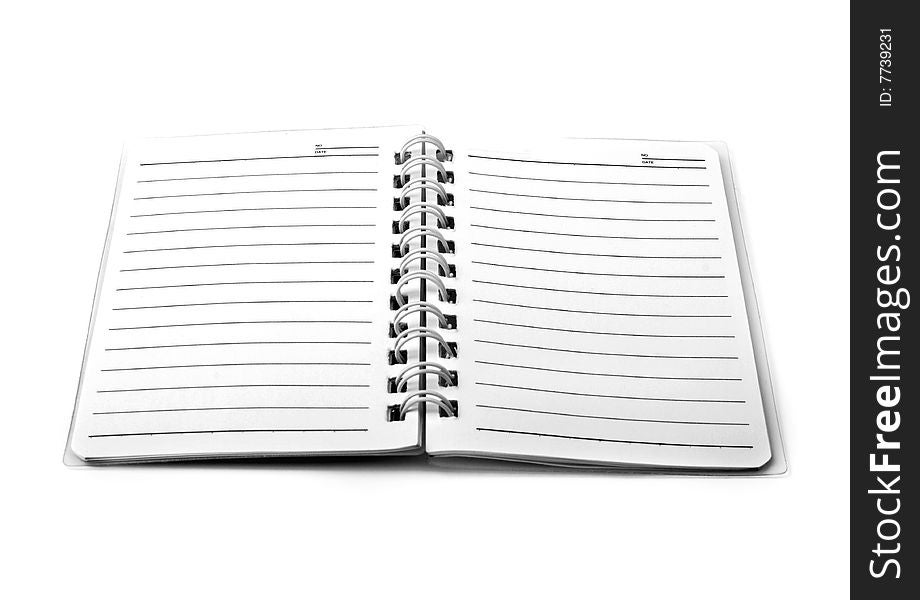 Notepad on a white background