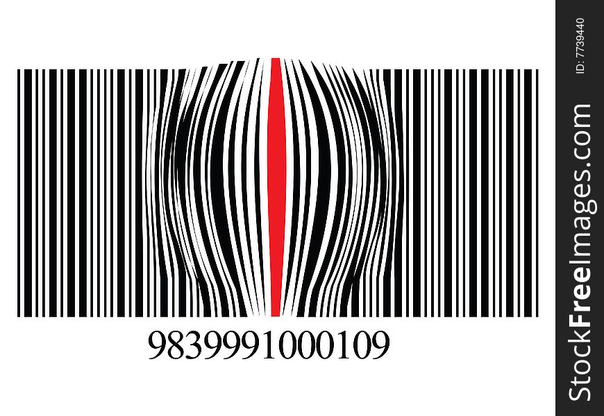 An illustrated zoomed bar code design