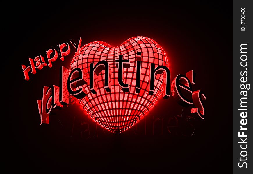 Happy valentines day sign with a big heart. Happy valentines day sign with a big heart