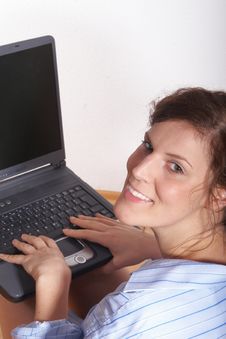 With My Laptop Stock Image With My Laptop Stock Image