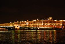 Night View Of Neva River Royalty Free Stock Photos Night View Of Neva River Royalty Free Stock Photos