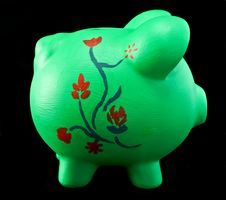 Designer Piggy Bank On Black Royalty Free Stock Photo