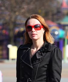 Pretty Woman In Sunglasses Stock Images