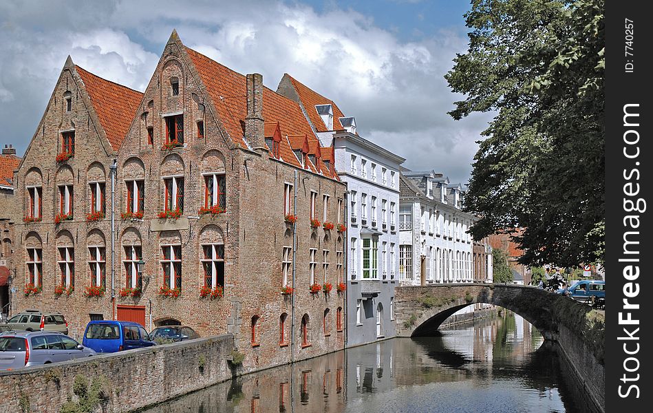 One of the many canals in Bruges, which is also known as the Venice of the north in Europe. One of the many canals in Bruges, which is also known as the Venice of the north in Europe.