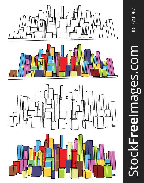 Vector illustration of abstract modern city