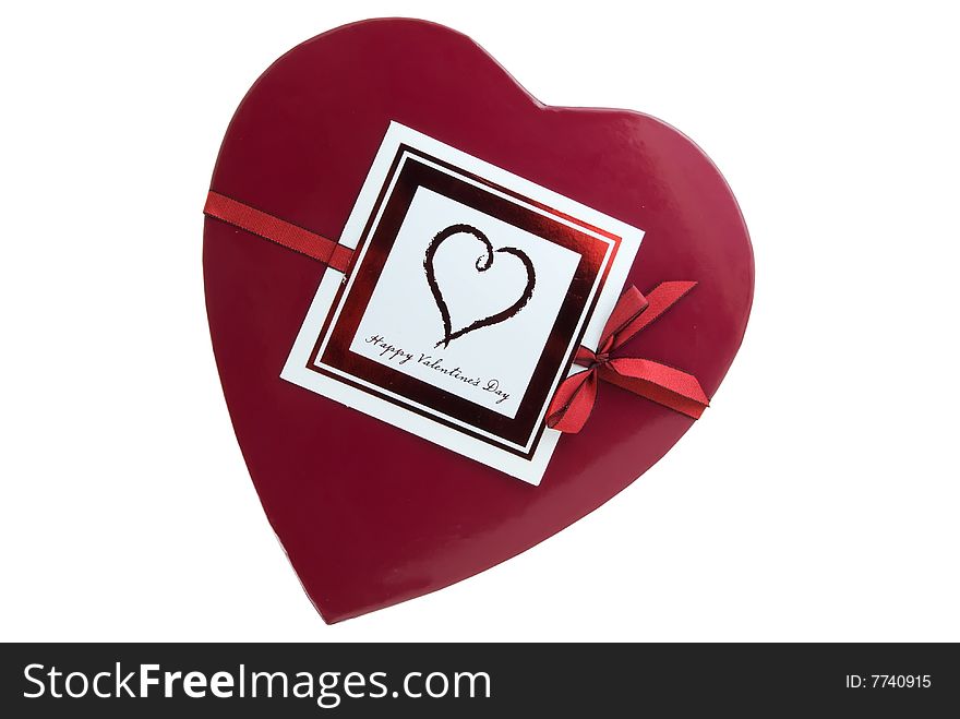 Valentines heart shaped box of chocolates isolated on white. Valentines heart shaped box of chocolates isolated on white