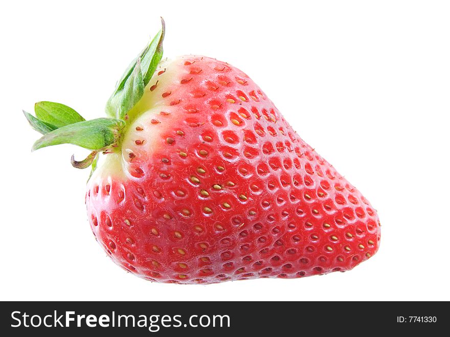 Close up of a strawberry isolated on white