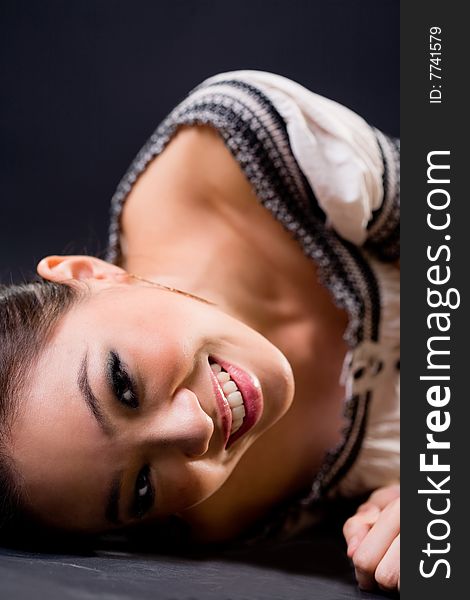 Stylish asian young woman face expression. Stylish asian young woman face expression