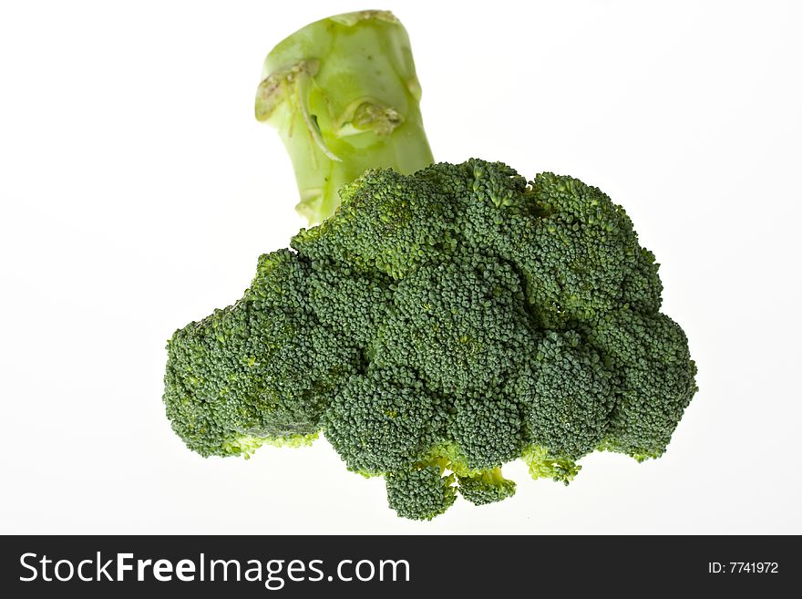 Green broccoli isolated on white background