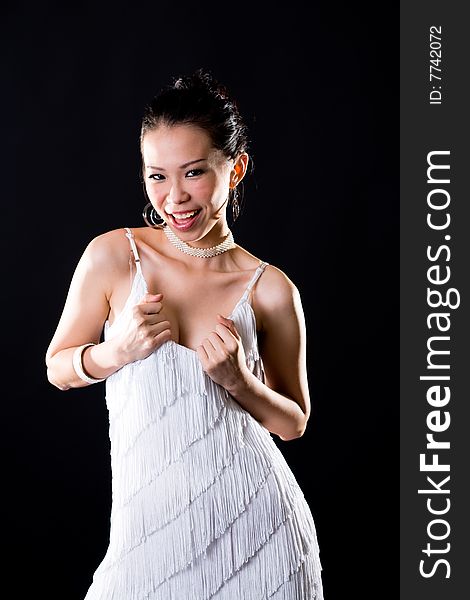 Stylish asian young woman face expression. Stylish asian young woman face expression