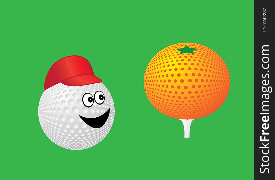 Golf ball end orange (humor)