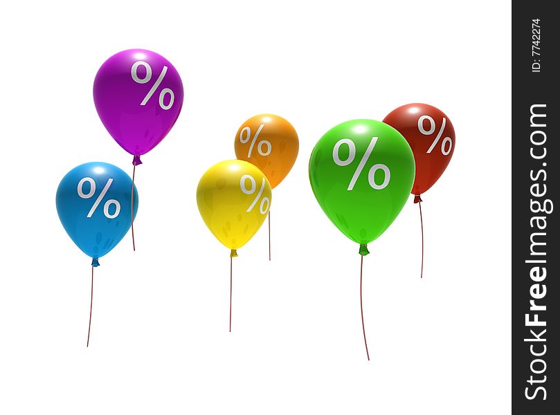 Balloons With Percent Symbols