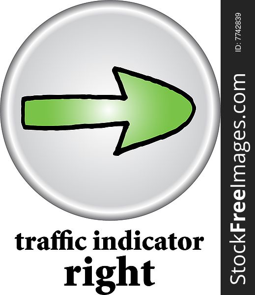 Traffic indicator - right sign on white background. vector image