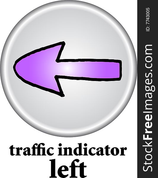 Traffic indicator - left sign on white background. vector image