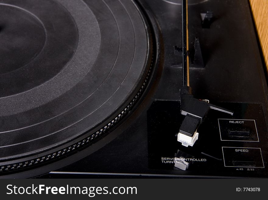 An old turntable for playing vinyl records