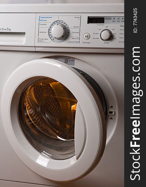 The modern automatic washing machine - the household equipment. The modern automatic washing machine - the household equipment.