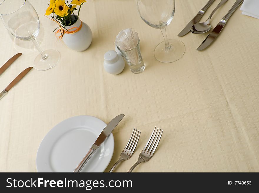 Dining table in the restaurant, holiday dinner. Dining table in the restaurant, holiday dinner