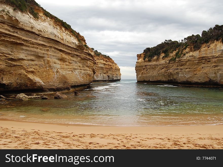 Loch Ard Gorge is named after a ship that was wrecked off this coastline in 1878. This beach and gorge is one of the highlights of Australia's Great Ocean Road (also known as the Shipwreck Coast). Loch Ard Gorge is named after a ship that was wrecked off this coastline in 1878. This beach and gorge is one of the highlights of Australia's Great Ocean Road (also known as the Shipwreck Coast).