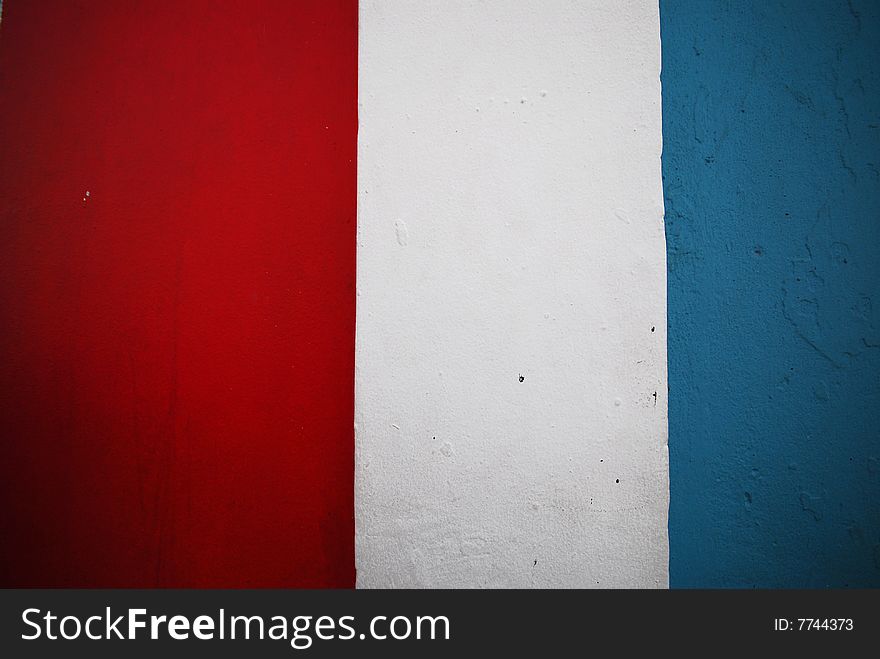 Wall painted in red, white and blue in porto rico. Wall painted in red, white and blue in porto rico