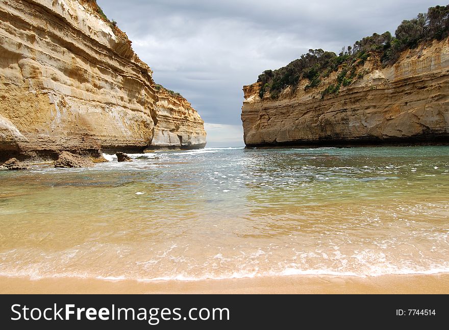 Loch Ard Gorge is named after a ship that was wrecked off this coastline in 1878. This beach and gorge is one of the highlights of Australia's Great Ocean Road (also known as the Shipwreck Coast). Loch Ard Gorge is named after a ship that was wrecked off this coastline in 1878. This beach and gorge is one of the highlights of Australia's Great Ocean Road (also known as the Shipwreck Coast).