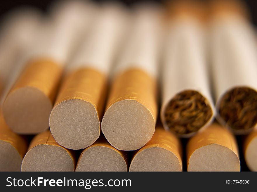 A packet of cigarettes in close-up. A packet of cigarettes in close-up