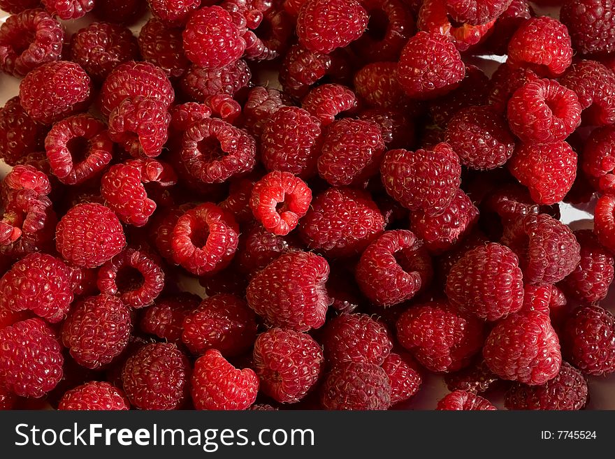 Food series: macro picture of fresh ripe raspberry