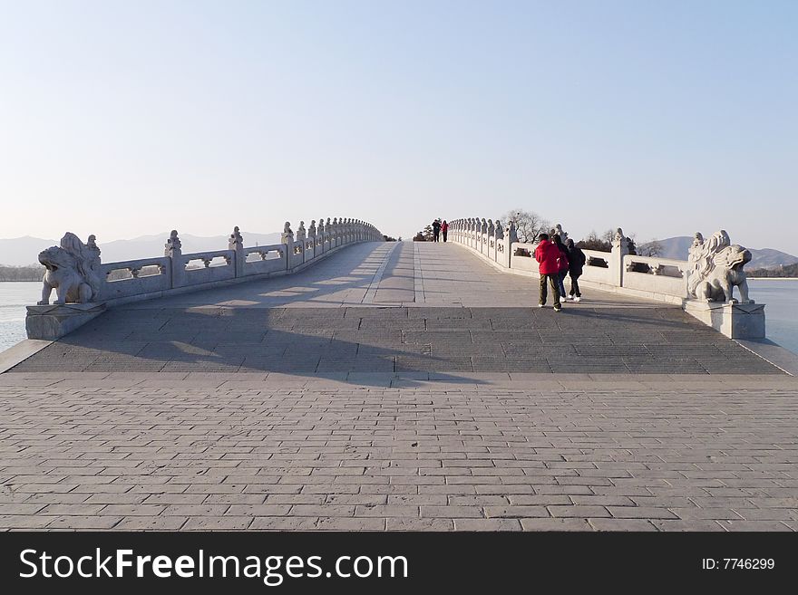 Beijing, China Summer Palace's ten seven orifices bridge. Beijing, China Summer Palace's ten seven orifices bridge