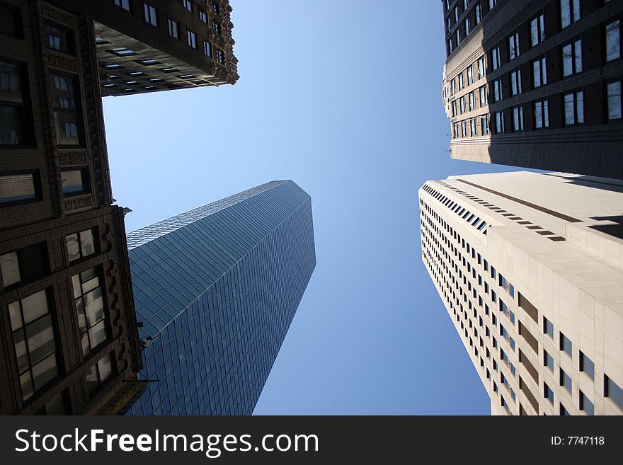 Sky and building view in Downtown Mahnattan, New York