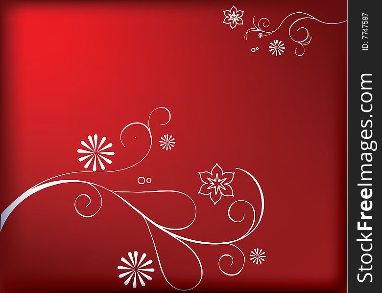 Red background.Vector decorative illustration for graphic design.