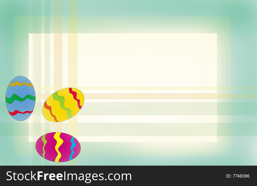 Abstract Easter background with colorful eggs, horizontal image