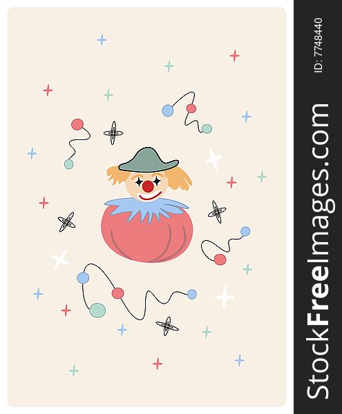 Vector picture with clown for children