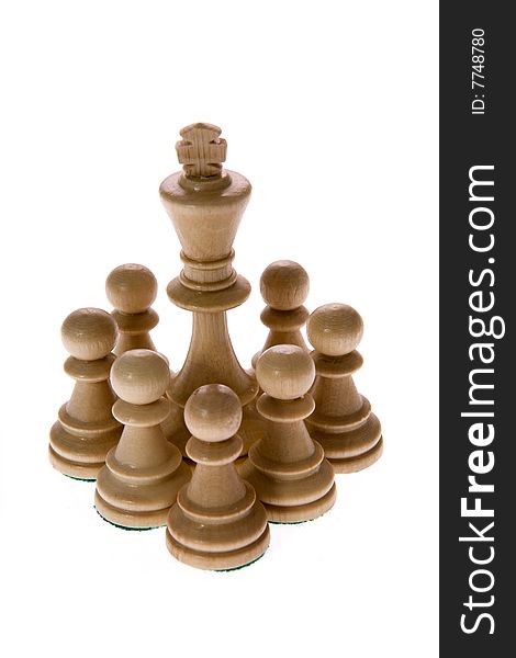 Chess composition isolated on white background