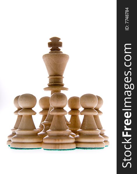 Chess composition isolated on white background