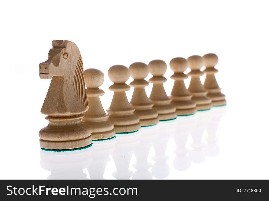 Chess composition isolated on white background