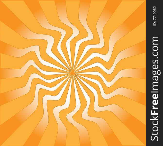 Orange sunburst vector illustration