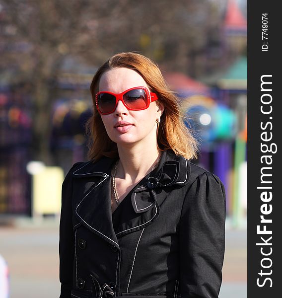 Pretty russian woman in sunglasses. Pretty russian woman in sunglasses