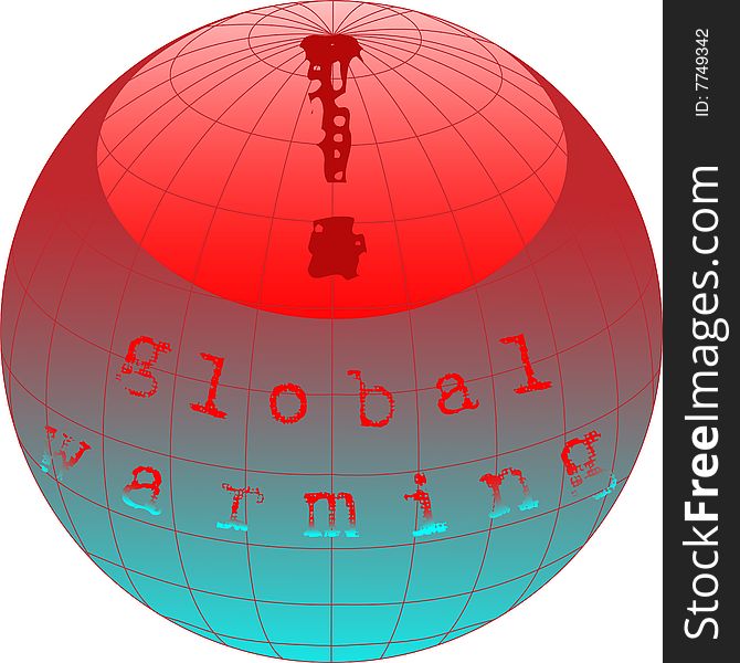 Global warming icon with reddening globe