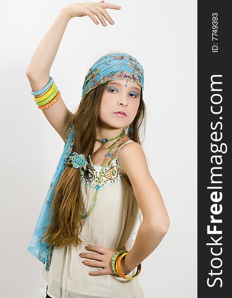 Fashion Girl Showing Jewelry