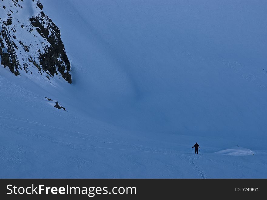 Alpinists in the Retezat mountains, Romania