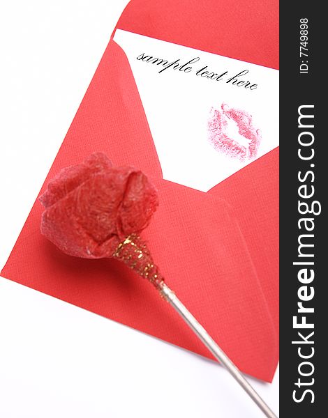 Envelope with a kiss