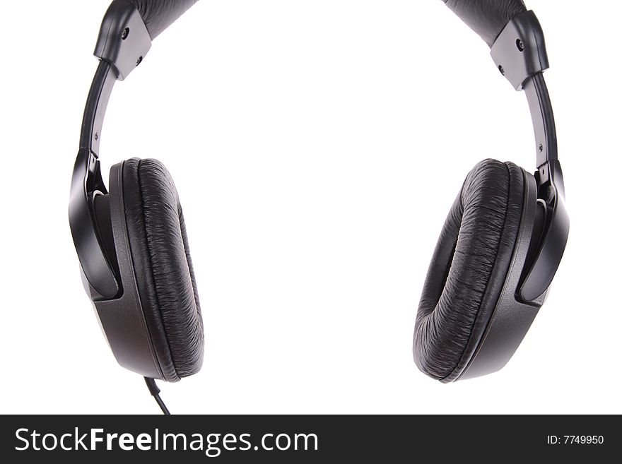 Unbranded new black headphones, isolated on white background