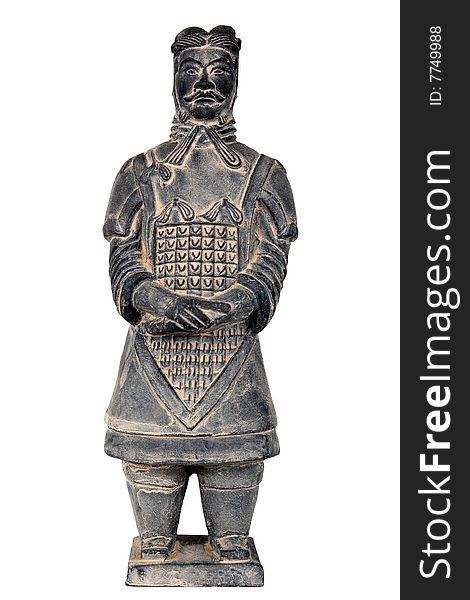 Terra-cotta warrior isolated on white background. Terra-cotta warrior isolated on white background.