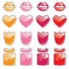 Valentine Web Buttons Stock Photography