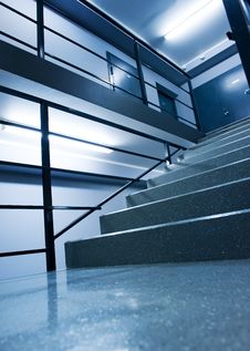 Urban Interior (toned In Blue) Stock Photo