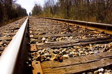 Railroad With No Cars Royalty Free Stock Photography