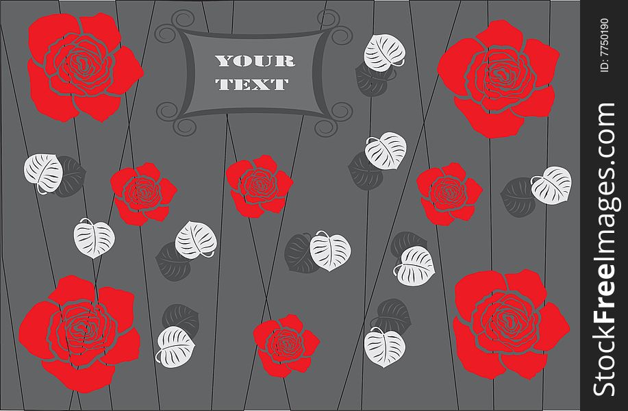 Red roses on a grey background. Red roses on a grey background
