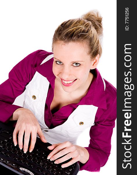 Commercial Woman And Her Keyboard