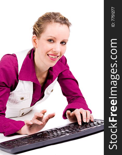 Woman And Her Keyboard