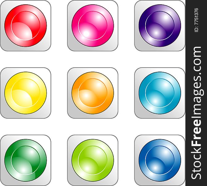 Set Of Color Buttons
